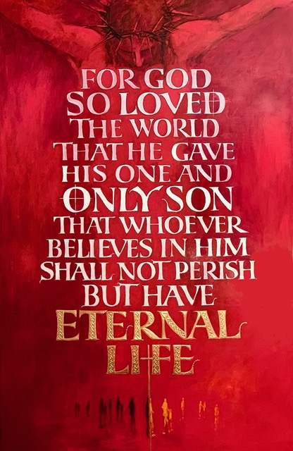 John 3:16, For God so loved the World, 5ft x 3ft