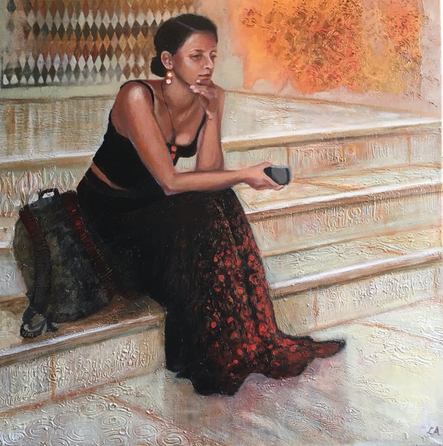 Waiting at the Alhambra, SOLD