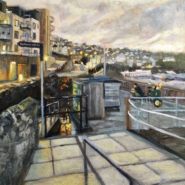 The quiet backstreets of St.Ives, Acrylic, 61 x 61cm, framed, £550